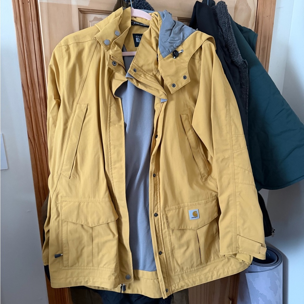 Women’s Carharrt yellow rain jacket